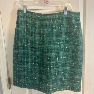 Kate Spade vintage Emerald green Tweed Pencil Skirt size 12 EUC
